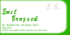 emil brozsek business card